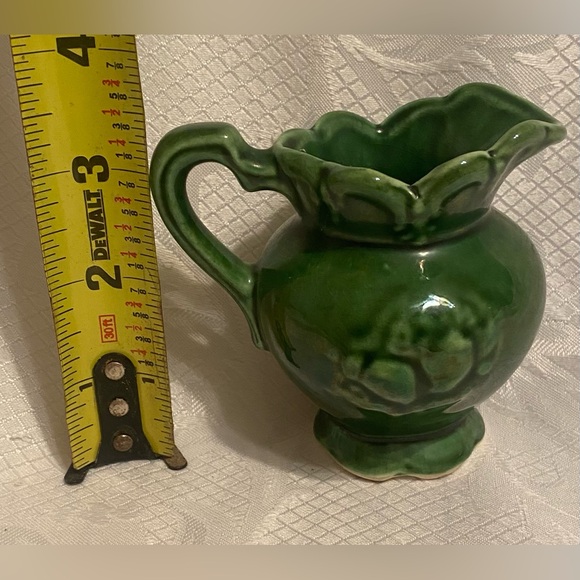 Vintage USA Green Ceramic Pitcher, Creamer - Picture 7 of 7